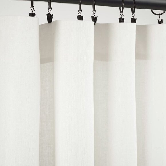 Belgian Flax Prewashed Linen Rich Cotton Blend Window Curtain- SINGLE PANEL - Picture 3 of 5